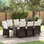 Have Spisebordssæt med pude 9 pcs Brun polyrattan