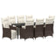 Have Spisebordssæt med pude 9 pcs Brun polyrattan