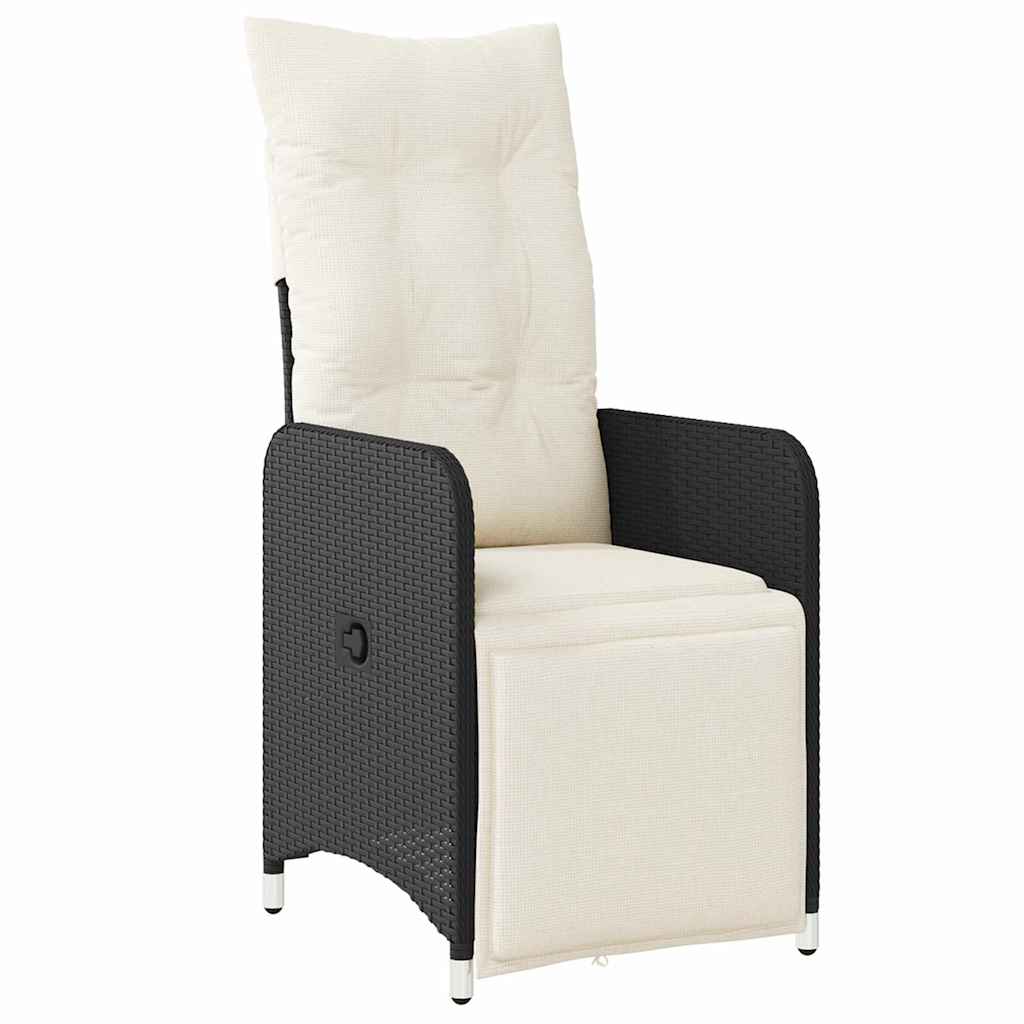 Have Spisebordssæt 5 stk. Sort polyrattan
