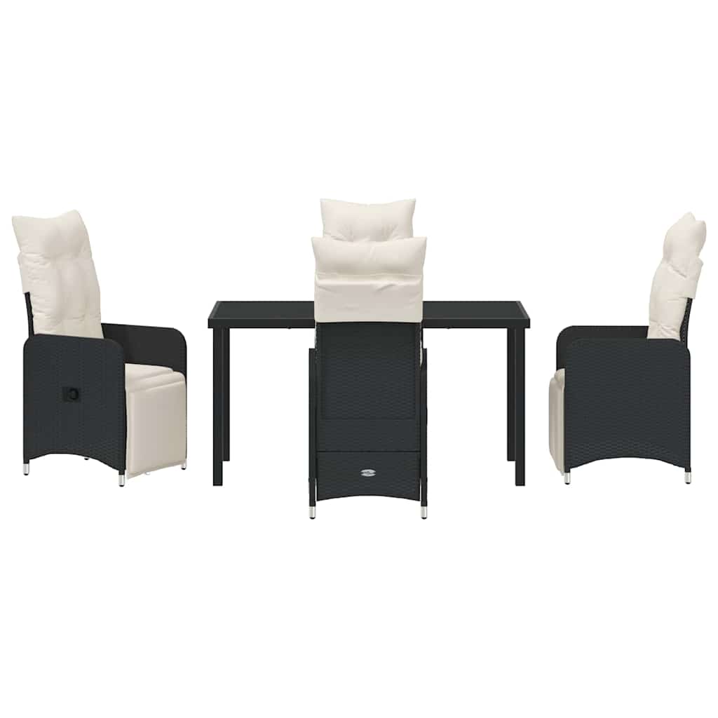 Have Spisebordssæt 5 stk. Sort polyrattan
