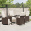 Have Spisebordssæt 5 stk. Brun polyrattan
