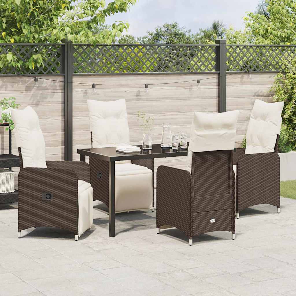 Have Spisebordssæt 5 stk. Brun polyrattan