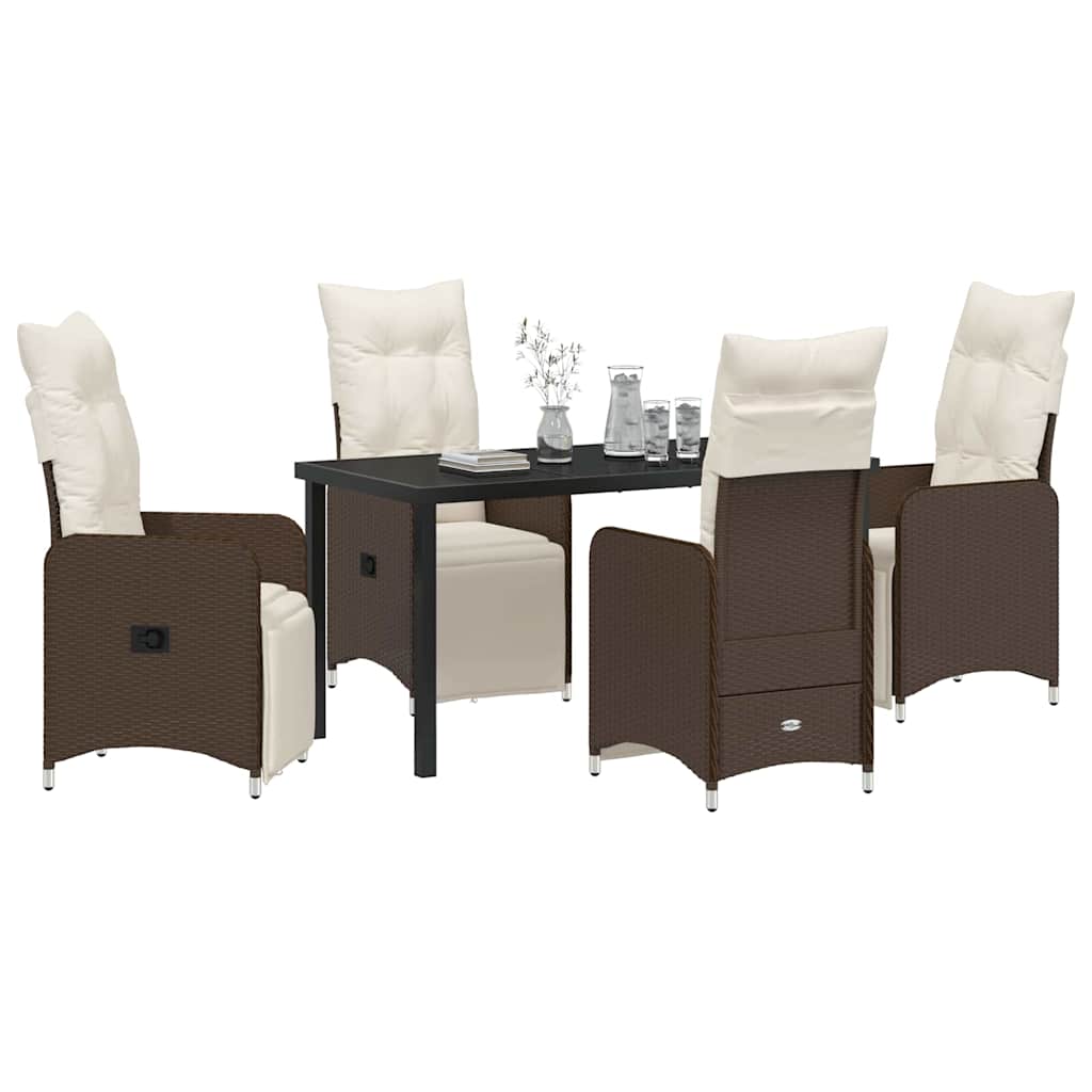 Have Spisebordssæt 5 stk. Brun polyrattan