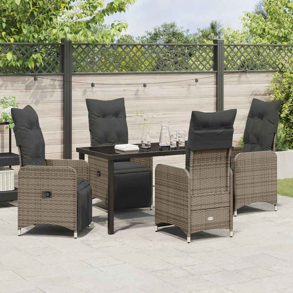 Have Spisebordssæt 5 stk. Grå polyrattan