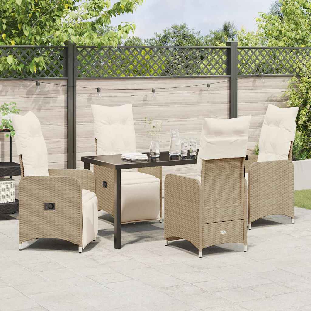 Have Spisebordssæt 5 stk. Beige polyrattan