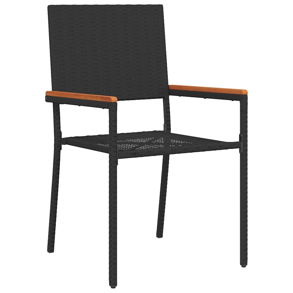 Have Spisebordssæt 5 stk. Sort polyrattan