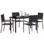 Have Spisebordssæt 5 stk. Sort polyrattan