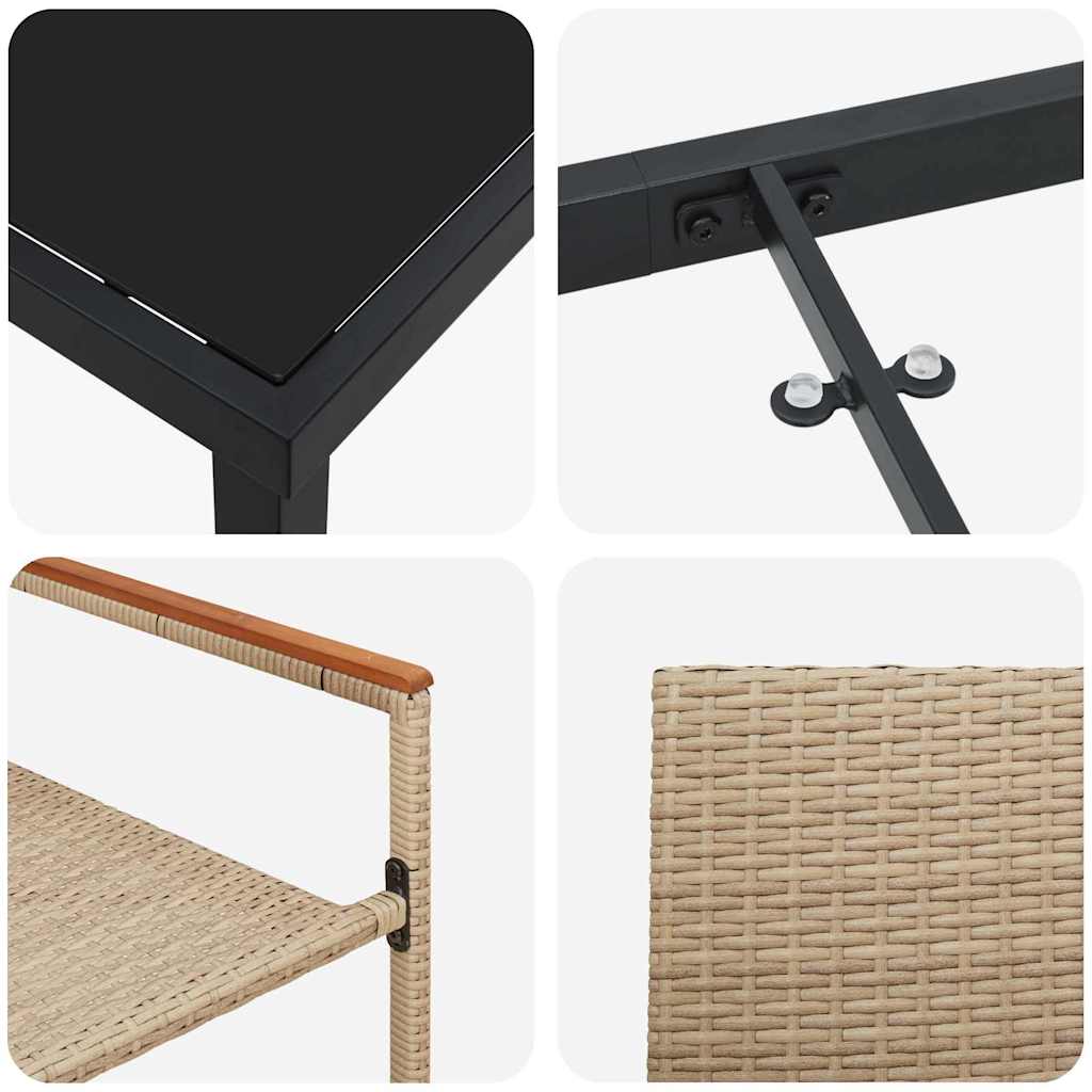 Have Spisebordssæt 5 stk. Beige polyrattan
