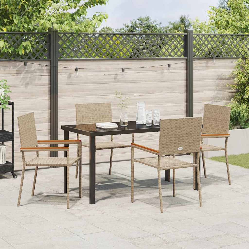 Have Spisebordssæt 5 stk. Beige polyrattan