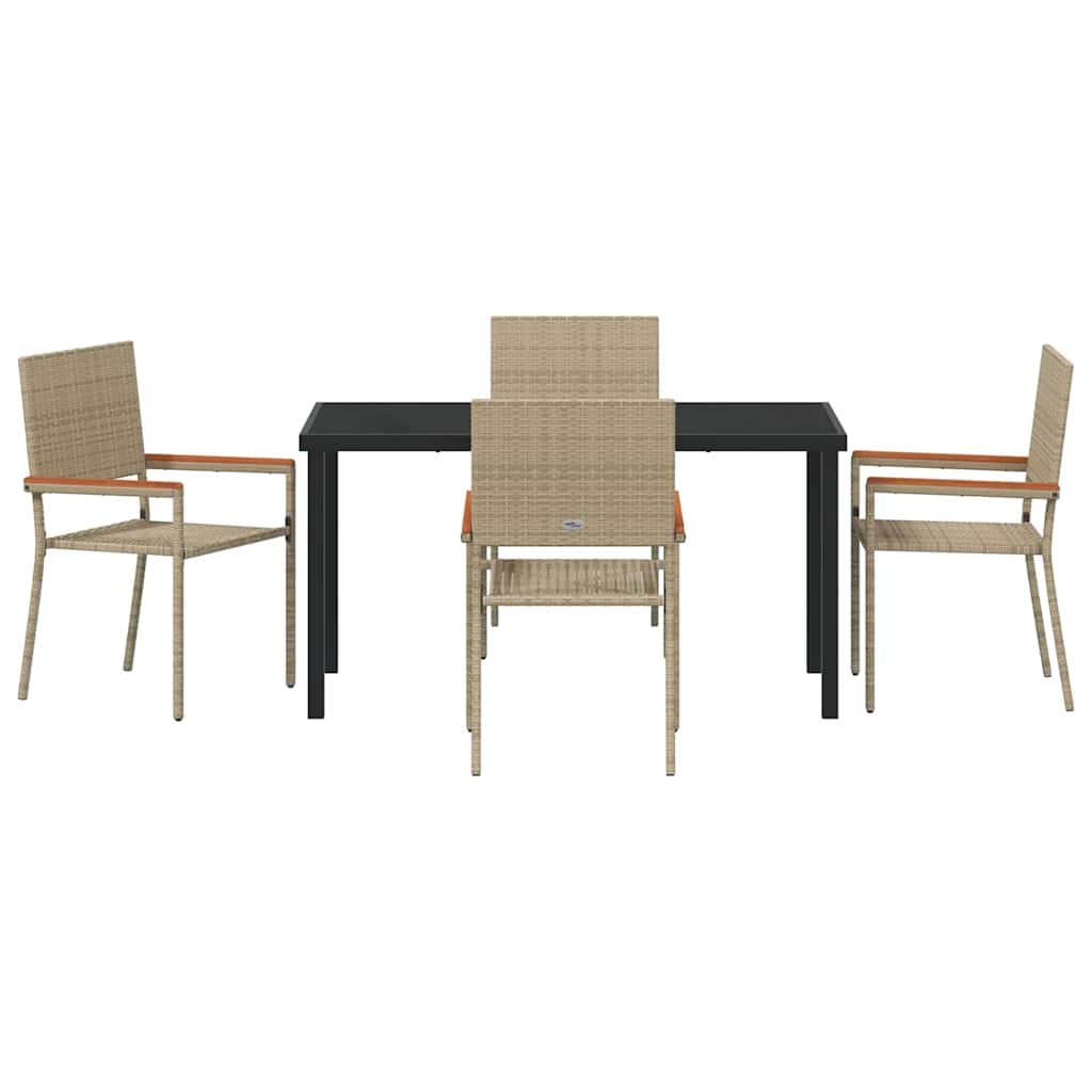 Have Spisebordssæt 5 stk. Beige polyrattan