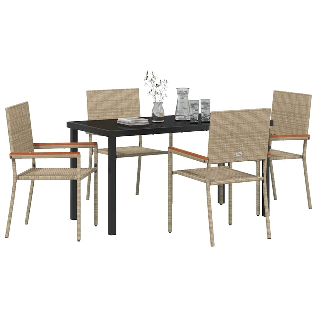 Have Spisebordssæt 5 stk. Beige polyrattan