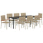 Have Spisebordssæt med pude 9 pcs Beige polyrattan