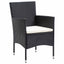 Have Spisebordssæt 5 stk. Sort polyrattan
