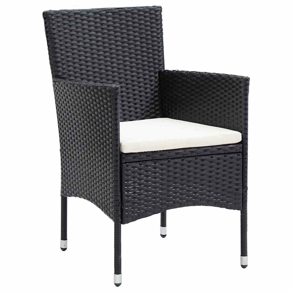 Have Spisebordssæt 5 stk. Sort polyrattan