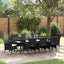 Have Spisebordssæt med pude 9 pcs Sort polyrattan