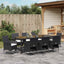 Have Spisebordssæt med pude 9 pcs Sort polyrattan