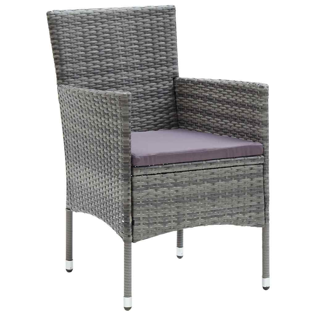 Have Spisebordssæt 5 stk. Grå polyrattan