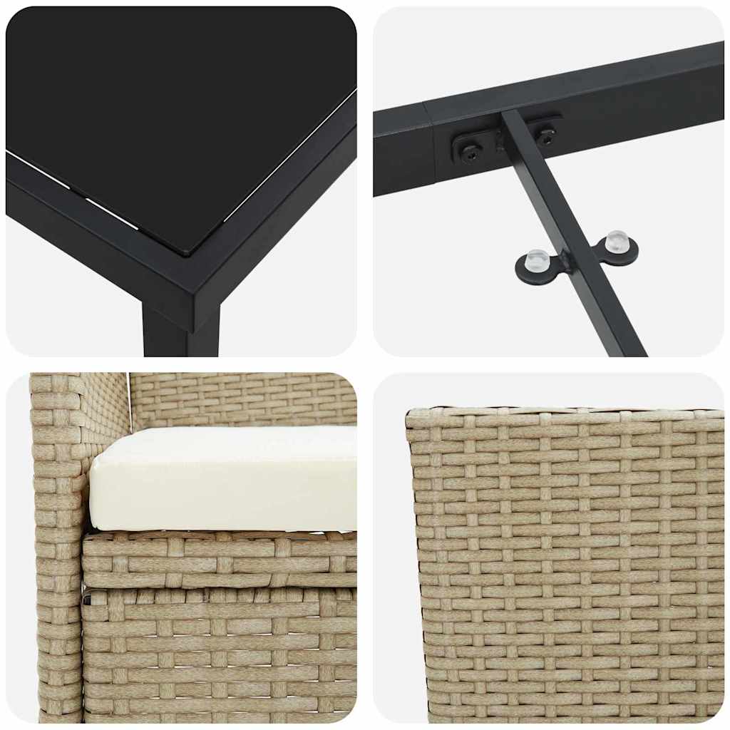 Have Spisebordssæt 5 stk. Beige polyrattan