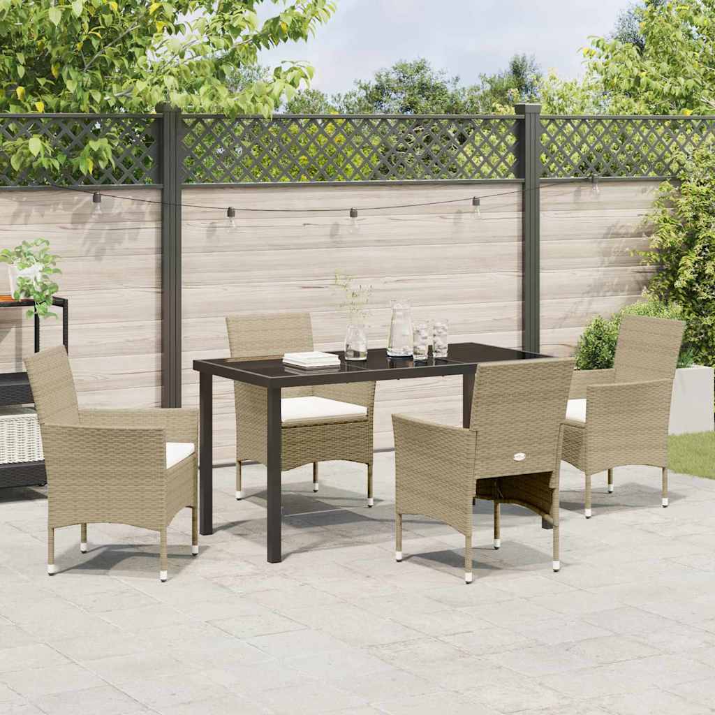 Have Spisebordssæt 5 stk. Beige polyrattan