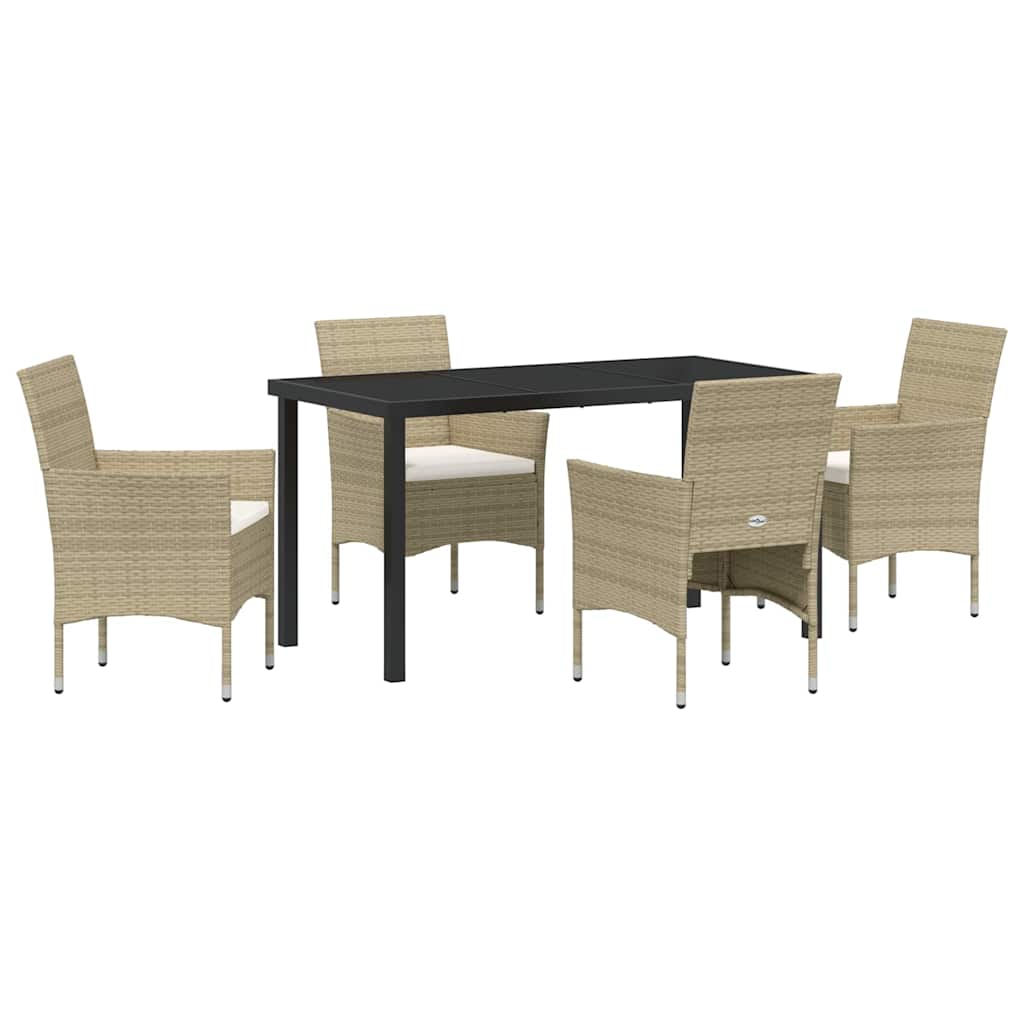 Have Spisebordssæt 5 stk. Beige polyrattan