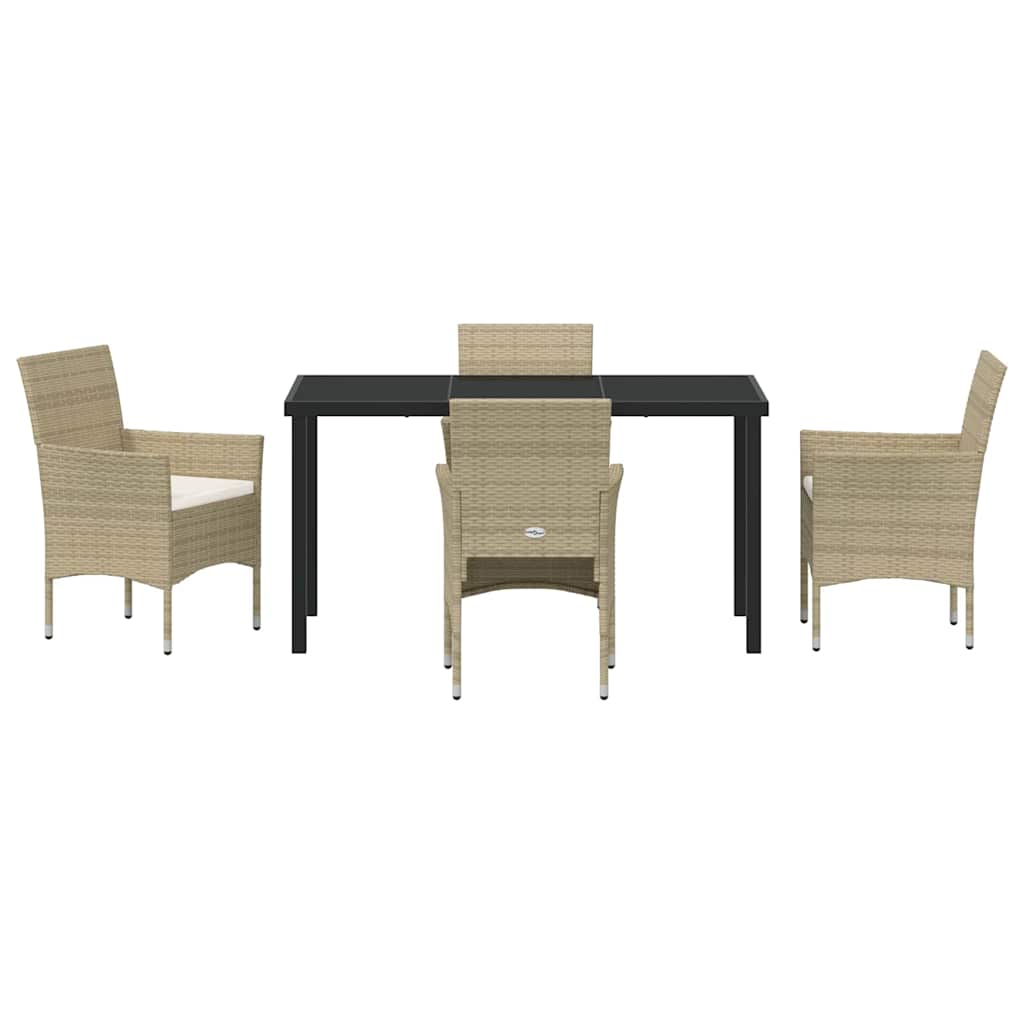 Have Spisebordssæt 5 stk. Beige polyrattan