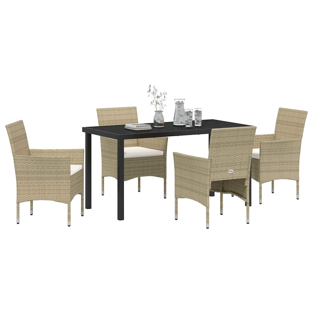 Have Spisebordssæt 5 stk. Beige polyrattan