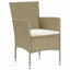 Have Spisebordssæt med pude 7 pcs Beige polyrattan