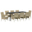 Have Spisebordssæt med pude 9 pcs Beige polyrattan