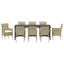 Have Spisebordssæt med pude 9 pcs Beige polyrattan