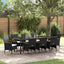 Have Spisebordssæt med pude 9 pcs Sort polyrattan