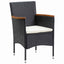 Have Spisebordssæt med pude 9 pcs Sort polyrattan