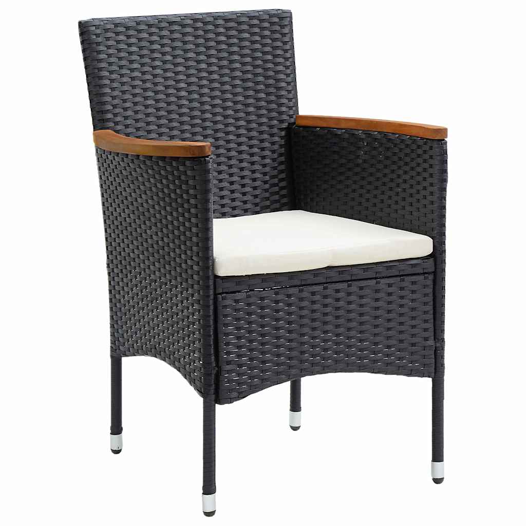 Have Spisebordssæt med pude 9 pcs Sort polyrattan