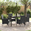 Have Spisebordssæt 5 stk. Sort polyrattan