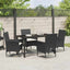 Have Spisebordssæt 5 stk. Sort polyrattan