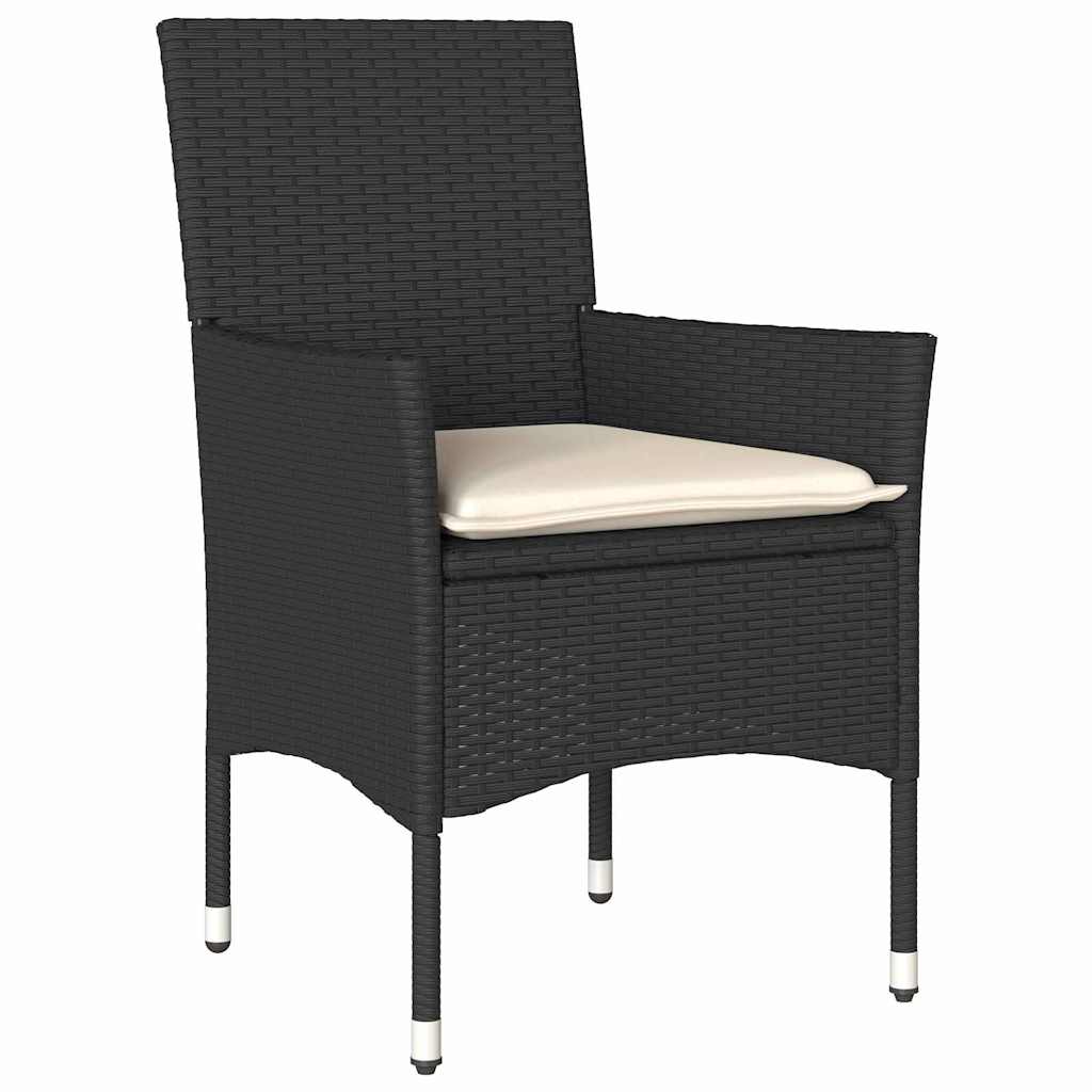 Have Spisebordssæt 5 stk. Sort polyrattan
