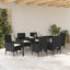Have Spisebordssæt med pude 7 pcs Sort polyrattan