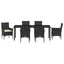 Have Spisebordssæt med pude 7 pcs Sort polyrattan