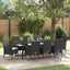 Have Spisebordssæt med pude 9 pcs Sort polyrattan