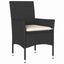 Have Spisebordssæt med pude 9 pcs Sort polyrattan