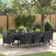 Have Spisebordssæt med pude 9 pcs Sort polyrattan
