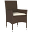Have Spisebordssæt 3 stk. Brun polyrattan