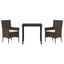 Have Spisebordssæt 3 stk. Brun polyrattan