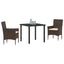 Have Spisebordssæt 3 stk. Brun polyrattan