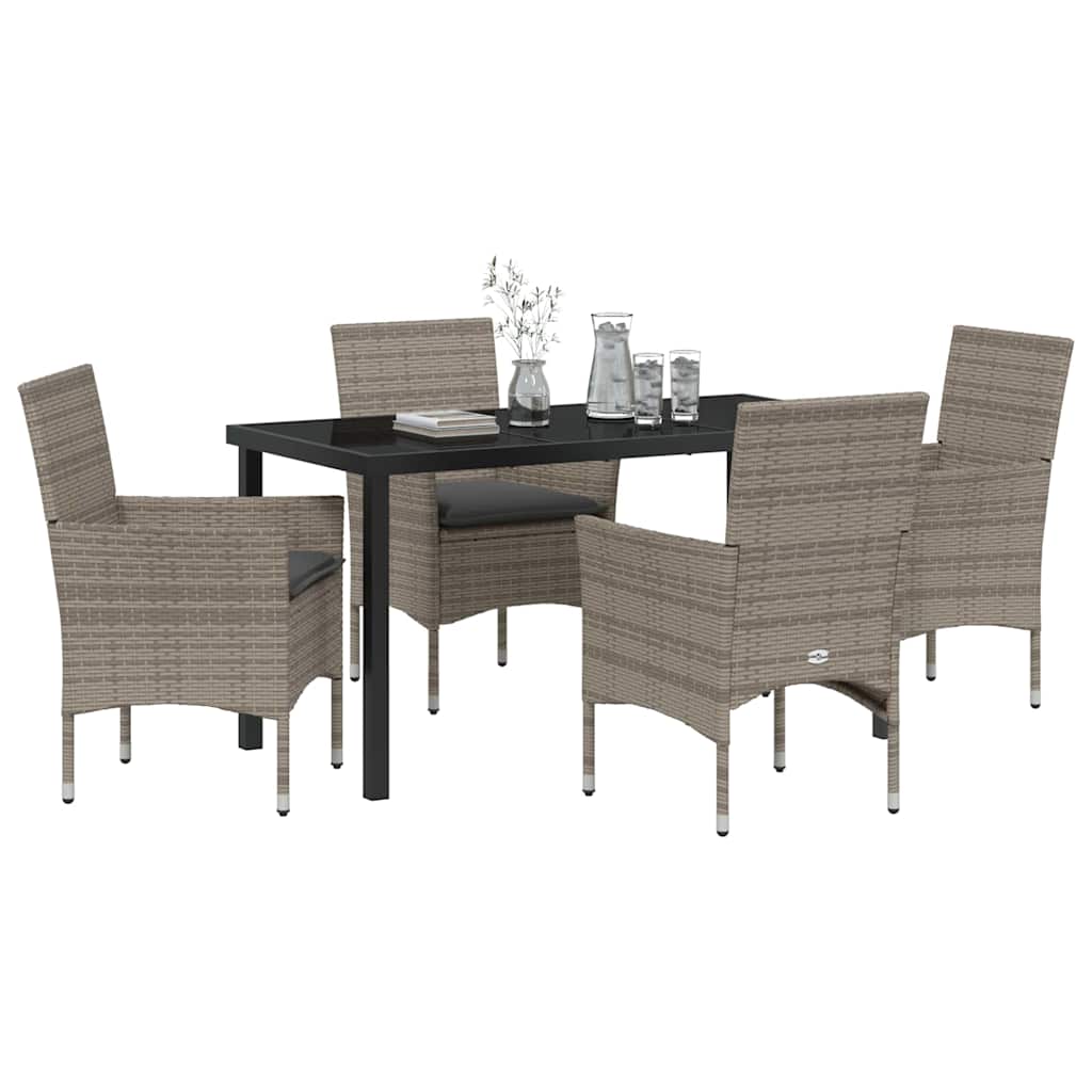 Have Spisebordssæt 5 stk. Grå polyrattan