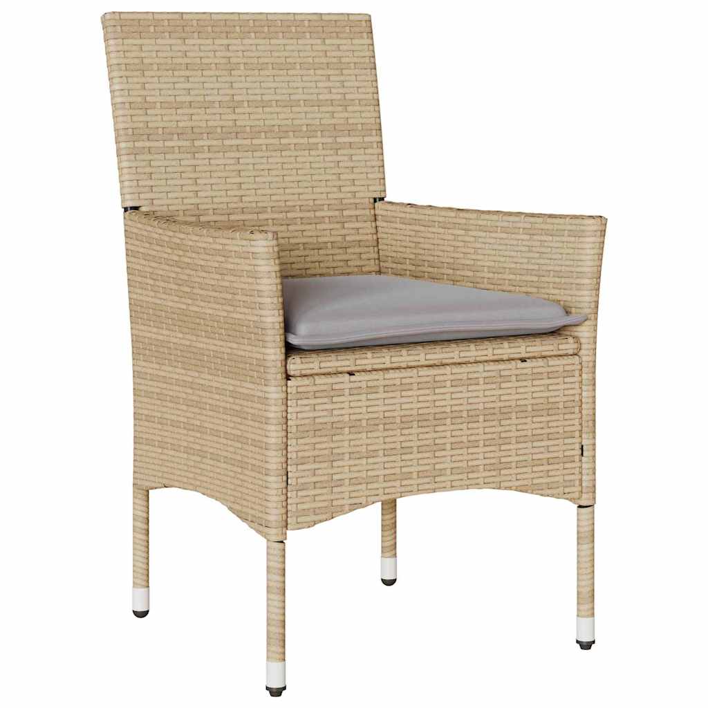 Have Spisebordssæt med pude 7 pcs Beige polyrattan