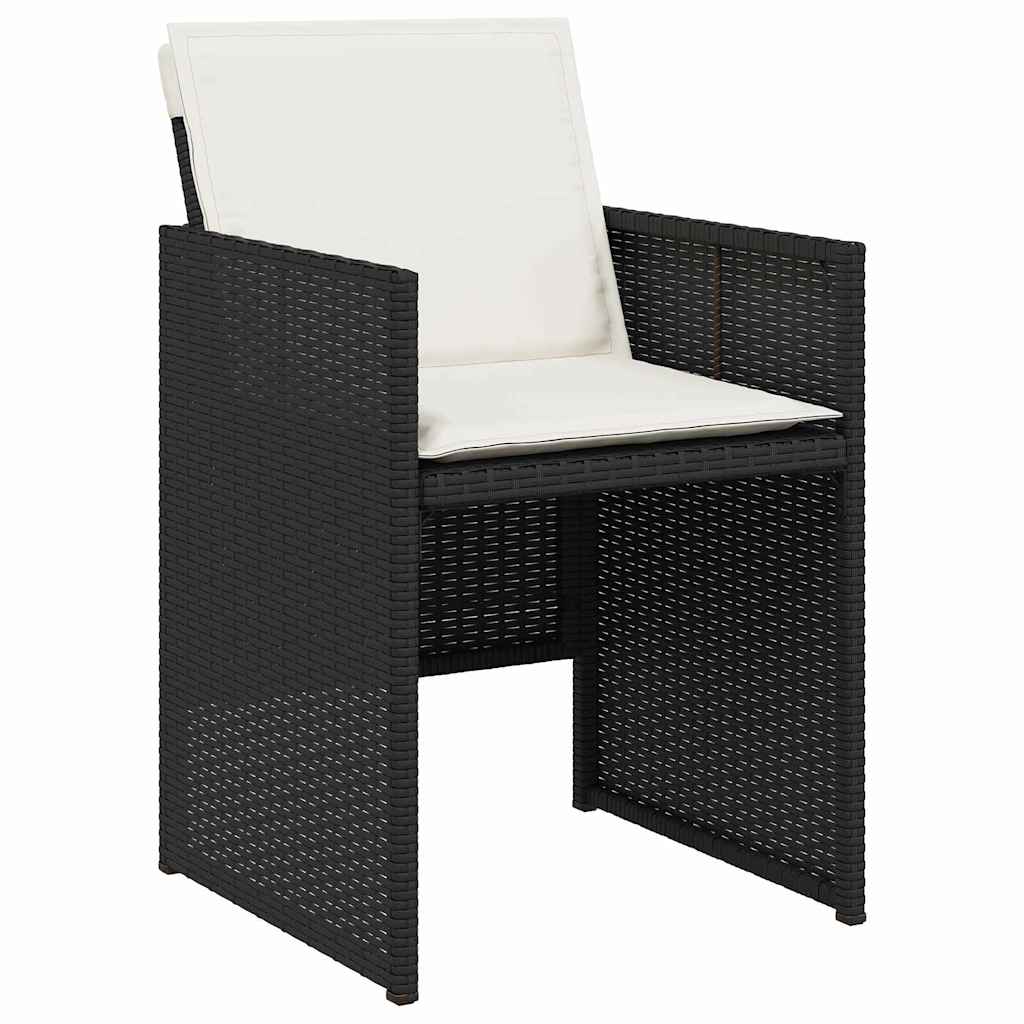 Have Spisebordssæt 5 stk. Sort polyrattan
