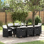 Have Spisebordssæt med pude 9 pcs Sort polyrattan