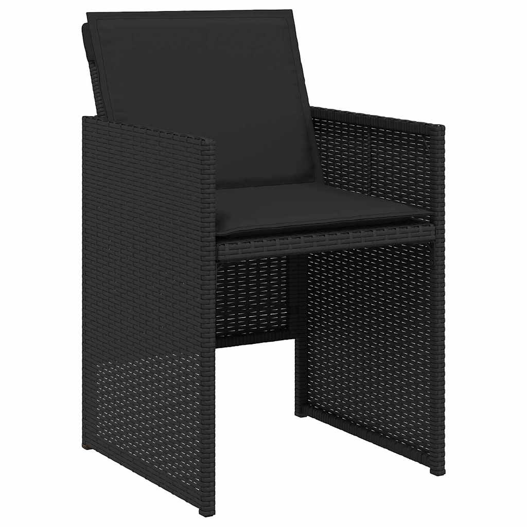 Have Spisebordssæt 5 stk. Sort polyrattan