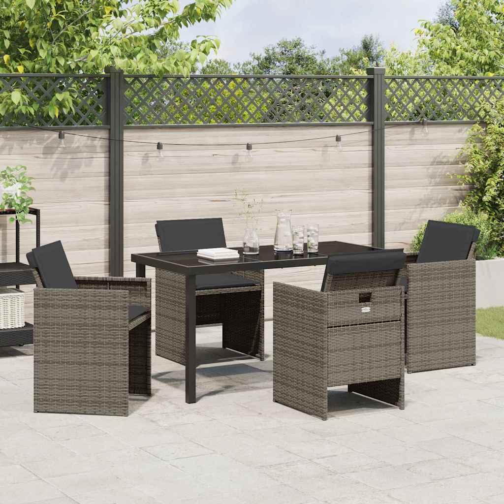 Have Spisebordssæt 5 stk. Grå polyrattan
