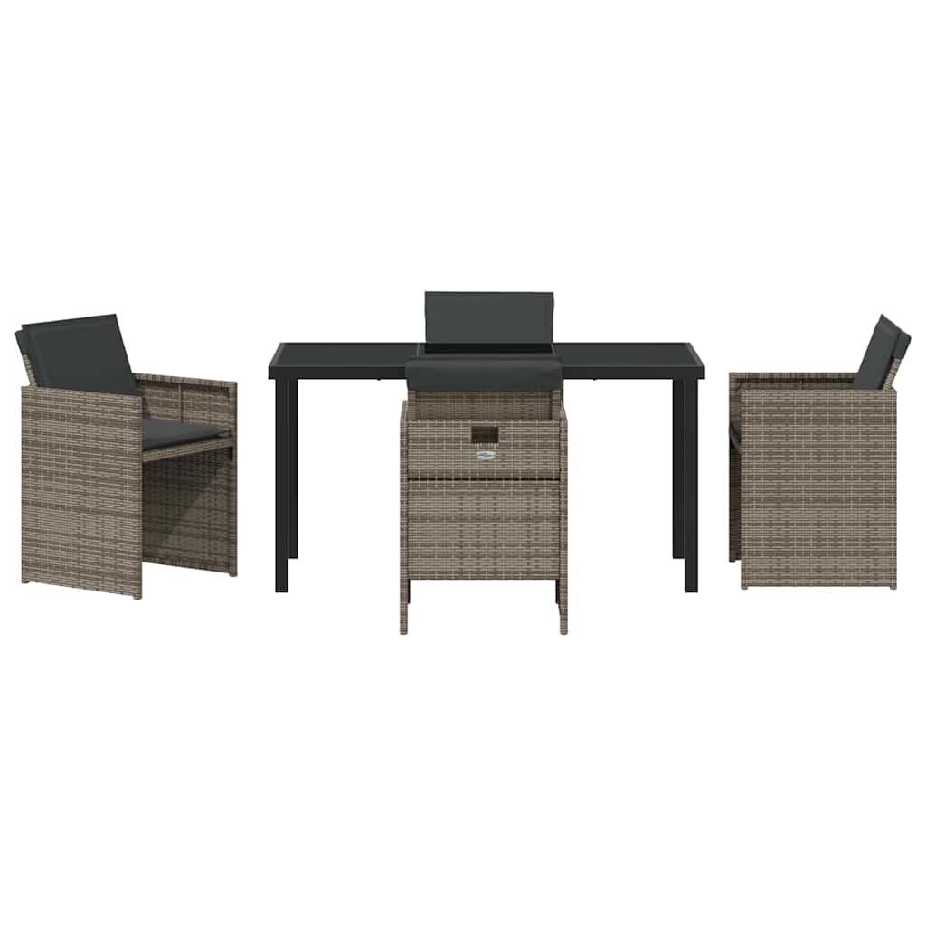 Have Spisebordssæt 5 stk. Grå polyrattan